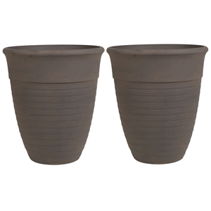 BELIANI Bloempot set van 2 bruin ⌀ 50 cm KATALIMA