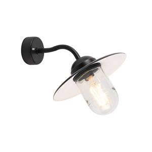 QAZQA Wandlamp buiten munich - Zwart - Industrieel - L 260mm