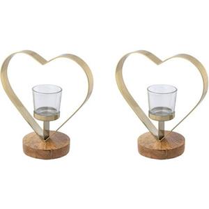 Creativ home Waxinelichthouder Kerzenhalter Herz (set, 2 stuks)
