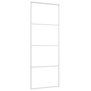 Schuifdeur 76x205 cm ESG-glas en aluminium wit