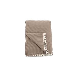 Gardine Lias Tagesdecke 260x260cm braun, offwhite., ebuy24