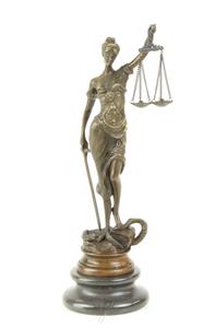 DecoImport Bronskleurig Vrouwe Justitia beeldje
