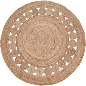 Paco Home Teppich "Viborg 593", rund, Jute, Modern, Boho, Ethno, Handgefertigter Natur-Teppich