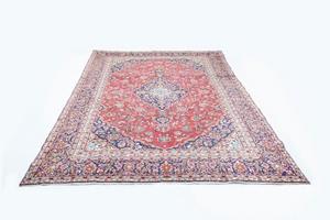 Wollteppich Keshan Teppich handgeknüpft rot, morgenland, rechteckig, Höhe: 7 mm