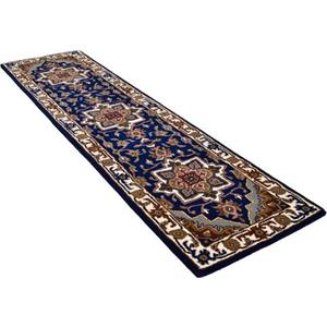 THEKO Loper Royal Heriz Loper, zuivere wol, geweven, oriënt-look