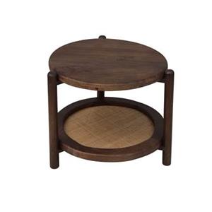 Old Inn Wonen Old Inn - Mango salontafel walnoot met rotan rond 65cm