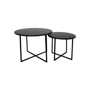 HSM Collection HSM Ronde Salontafel - Ã¸61x45/Ã¸46x39 - zwart marmer