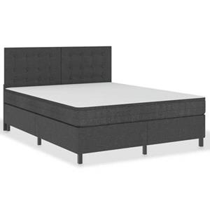 vidaXL Boxspring stof donkergrijs 180x200 cm