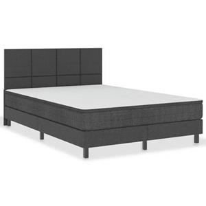 vidaXL Boxspring stof donkergrijs 180x200 cm