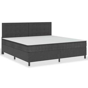 vidaXL Boxspring stof donkergrijs 200x200 cm