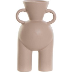 CASA DI ELTURO Deco Vaas Nordic Body Porselein - Beige - H20 cm