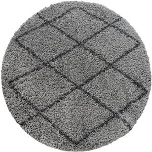 Hochflor-Teppich Kalmar 444, Paco Home, rund, Höhe: 40 mm, Scandi Design, Rauten Muster, weich & kuschelig