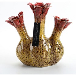 Villa Pottery Gele 3x tuit vaas Quito - Gele 3xtuit Vaas Quito 25x12x24 Hoog