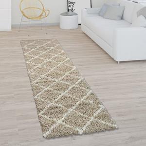 Paco Home Hochflor-Läufer "Kalmar 441", rechteckig, Teppich-Läufer, Scandi Design, Rauten Muster, weich & kuschelig