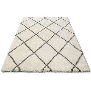 Hochflor-Teppich Hunter, andas, rechteckig, Höhe: 40 mm, Hochflor, Rauten-Design, besonders weicher und dichter Flor, gewebt