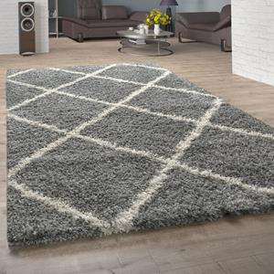 Paco Home Hochflor-Teppich "Kalmar 441", rechteckig, Scandi Design, Rauten Muster, weich & kuschelig