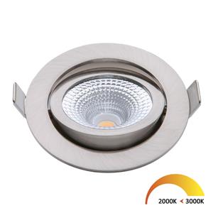 EcoDim 5Watt 2000K - 3000K Ronde Nikkel Kantelbare LED Inbouwspot