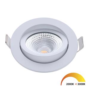 EcoDim 5Watt 2000K - 3000K Ronde Witte Kantelbare LED Inbouwspot