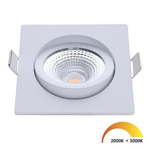 EcoDim 5Watt 2000K - 3000K Vierkante Witte Kantelbare LED Inbouwspot