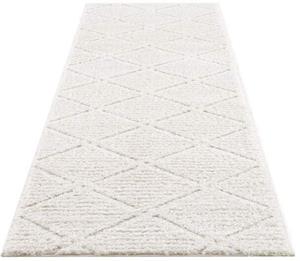 Carpet City Hoogpolige loper Focus bijzonder zacht, unikleurig, ruiten-look, 3d-effect