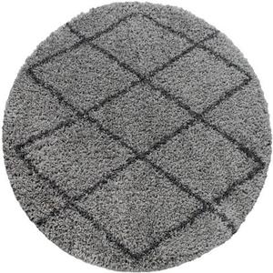Paco Home Hochflor-Teppich "Kalmar 444", rund, Scandi Design, Rauten Muster, weich & kuschelig