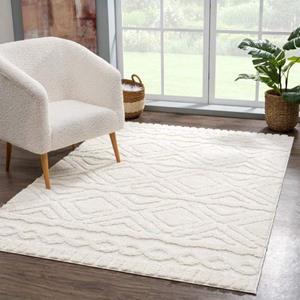 Carpet City Hochflor-Teppich "Focus", rechteckig, Boho-Teppich, besonders weich, Hoch Tief Struktur, Wohnzimmer