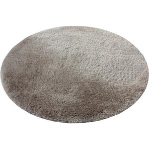 Leonique Hochflor-Teppich "Lagos", rund, Mikrofaser, extra flauschig, einfarbig, fußbodenheizungsgeeignet