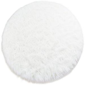 Home affaire Hochflor-Teppich "Dena", rund, Kunstfell, weich, Uni-Farben, Wohnzimmer, Schlafzimmer, Esszimmer