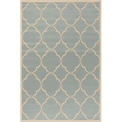 Safavieh Trellis Indoor/Outdoor Woven Area Rug, Beachhouse Collection, BHS125, in Aqua & Cream, 79 X 152 cm