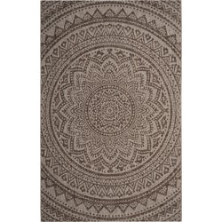 Safavieh Contemporary Indoor/Outdoor Woven Area Rug, Courtyard Collection, CY8734, in Light Beige & Light Brown, 79 X 152 cm