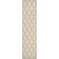 Safavieh Trellis Indoor/Outdoor Woven Area Rug, Beachhouse Collection, BHS124, in Cream & Aqua, 61 X 244 cm