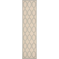 Safavieh Trellis Indoor/Outdoor Woven Area Rug, Beachhouse Collection, BHS124, in Cream & Aqua, 61 X 244 cm