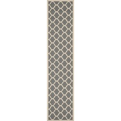 Safavieh Trellis Indoor/Outdoor Woven Area Rug, Courtyard Collection, CY6903, in Anthracite & Beige, 69 X 244 cm