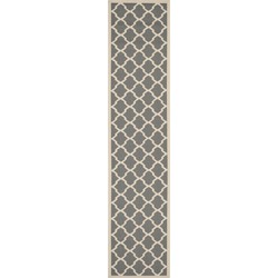 Safavieh Trellis Indoor/Outdoor Woven Area Rug, Courtyard Collection, CY6903, in Anthracite & Beige, 69 X 244 cm