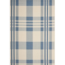Safavieh Contemporary Indoor/Outdoor Woven Area Rug, Courtyard Collection, CY6201, in Beige & Blue, 122 X 170 cm