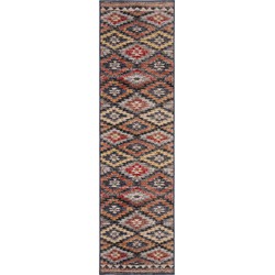 Safavieh Bright & Modern Indoor/Outdoor Woven Area Rug, Montage Collection, MTG246, in Rust & Multi, 69 X 244 cm