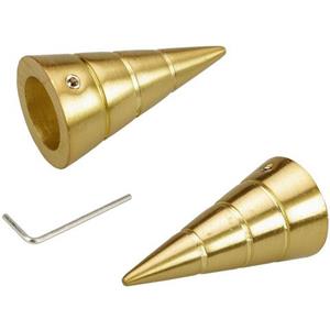 LIEDECO Endstück für Gardinenstangen Kegel mit Rille Innenlauf, ø 16 mm