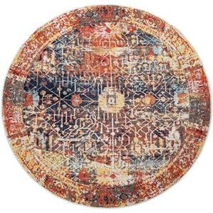 Paco Home Teppich "Artigo 420", rund, Kurzflor, Vintage Design, In- und Outdoor geeignet, Wohnzimmer