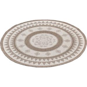 NORTHRUGS Teppich "Jamaica", rund, In-und Outdoor geeignet, Robust, Pflegeleicht, Flachgewebe, Wendbar