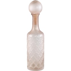 PTMD Collection PTMD Cianna Brown frosted glass bottle round with bal L