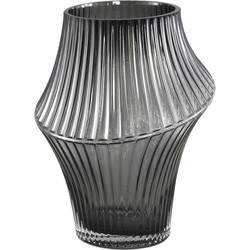 PTMD Collection PTMD Yulaa Grey solid glass vase oblique shape L