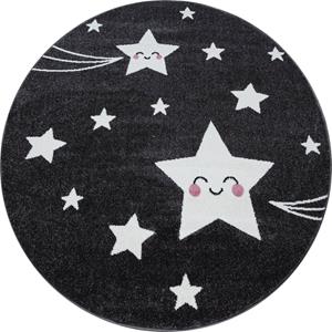 Kinderteppich Kids 610, Ayyildiz Teppiche, rund, Höhe: 12 mm, Sterne Motiv, Kurzflor