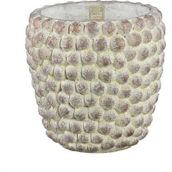 PTMD Collection PTMD Ruis Cream cement dotted pot round XL