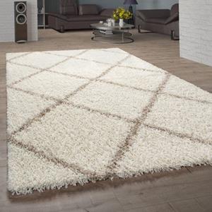 Hochflor-Teppich Kalmar 441, Paco Home, rechteckig, Höhe: 40 mm, Scandi Design, Rauten Muster, weich & kuschelig
