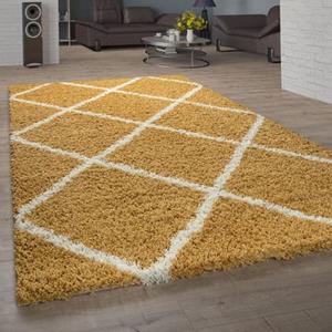 Paco Home Hochflor-Teppich "Kalmar 441", rechteckig, Scandi Design, Rauten Muster, weich & kuschelig