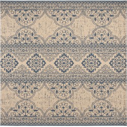 Safavieh Transitional Indoor/Outdoor Woven Area Rug, Beachhouse Collection, BHS174, in Blue & Creme, 201 X 201 cm