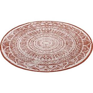 NORTHRUGS Teppich "Siruma", rund, Mandala, Robust, Pflegeleicht, Flachgewebe, Wendbar