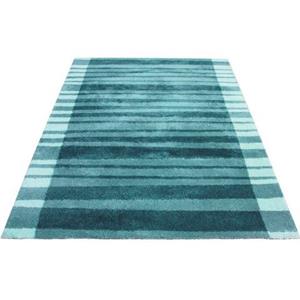 Bruno Banani Hochflor-Teppich "Cameo-Bordüre", rechteckig, gestreiftes Muster mit Bordüre, angenehme Haptik, Streifen