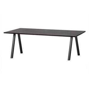 Woood Tablo Tafel met 2-stand Poot - Eiken/Metaal - Zwart - 75x220x90