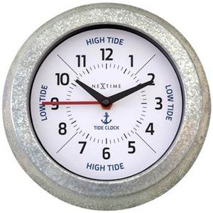 NeXtime  Wandklok - met getijden Status - 22cm - Galvanized